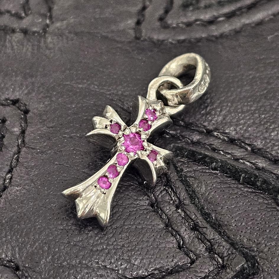 CHROME HEARTS 18K WG Baby Fat Pave Pink Sapphire Pendant Top クロムハーツ 18K ホワイトゴールド パヴェ ピンクサファイア ペンダントトップ