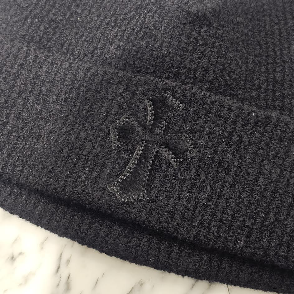 CHROME HEARTS 2024AW Harako Leather Cross Patch Beanie Size ONE SIZE(53-60) クロムハーツ ハラコ レザークロスパッチ ビーニーサイズONE SIZE(53-60)