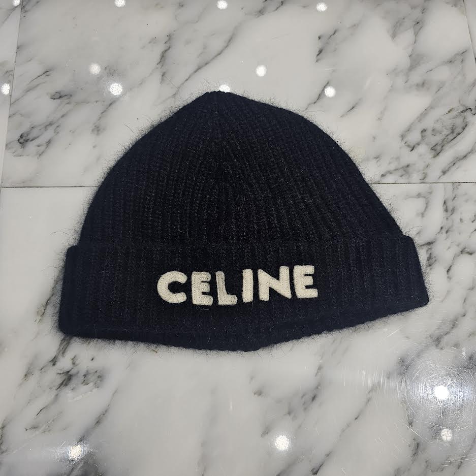 CELINE CELINE Patch Embroidered Knit Wool Beanie 2A45R734L Size TU セリーヌ CELINEパッチ刺繡 ニットウールビーニー サイズTU
