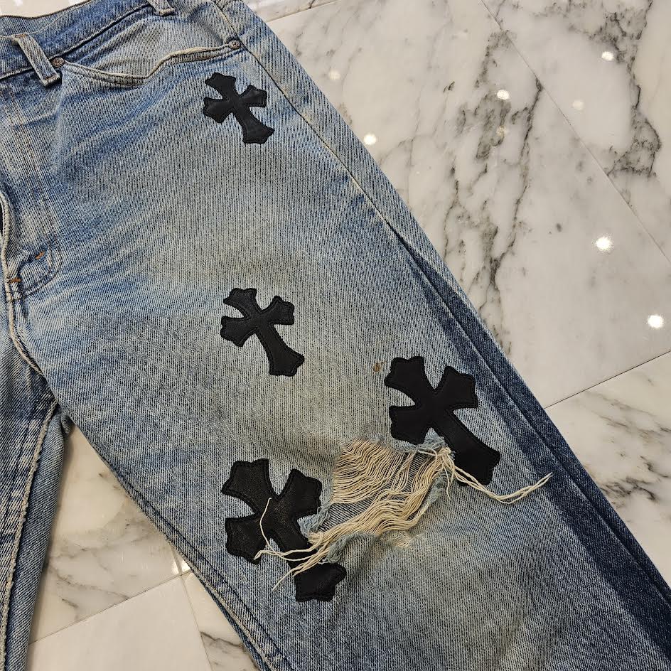 CHROME HEARTS × Levi's 517 VNTG Cross Leather Patch Denim Pants Size 32 クロムハーツ × リーバイス 517 ヴィンテージ クロスレザーパッチ デニムパンツ サイズ32