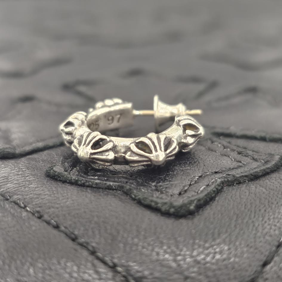 CHROME HEARTS CROSS HOOP Earring クロムハーツ クロスフープ イヤリング ピアス