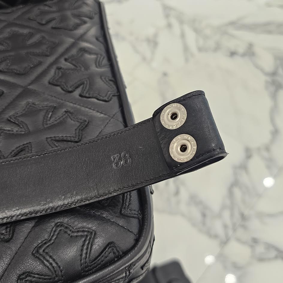 CHROME HEARTS Multi Color Cemetery Cross Patch Leather Belt Size 38（1.5 Inch) クロムハーツ マルチカラー セメタリークロスパッチ レザーベルト サイズ38（1.5インチ）