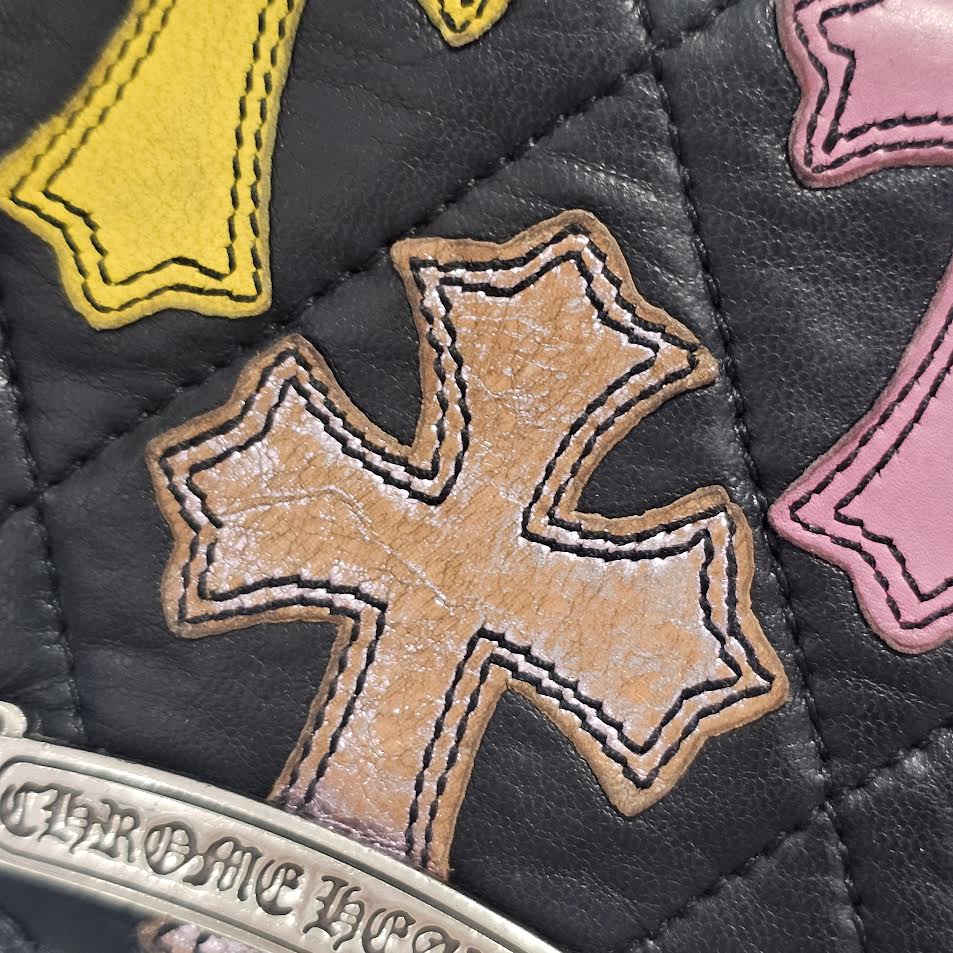 CHROME HEARTS Multi Cemetery Cross Leather Patch Quilting Wallet クロムハーツ マルチ セメタリークロス レザーパッチ キルティング風 ウォレット