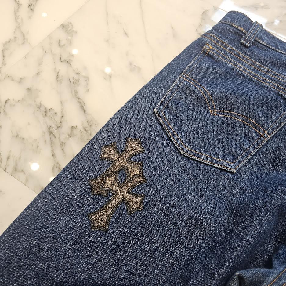 CHROME HEARTS × Levi's 517 VNTG Cross Leather Patch Denim Pants Size 32 クロムハーツ × リーバイス 517 ヴィンテージ クロスレザーパッチ デニムパンツ サイズ32