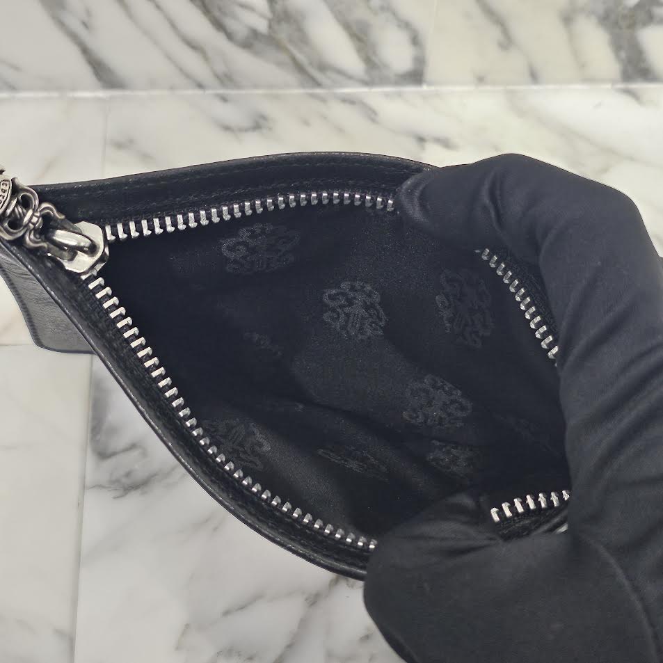 CHROME HEARTS Cross Leather Patch ZPR CHNG PURSE クロムハーツ クロスレザーパッチ ラウンドジップ チェンジパース