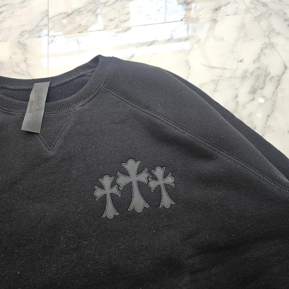 CHROME HEARTS 2025SS Y NOT Cemetery Cross Applique Embroidery Sweat Shirt Size XL クロムハーツ ワイノット セメタリークロス アップリケ刺繡 スウェットシャツ サイズXL