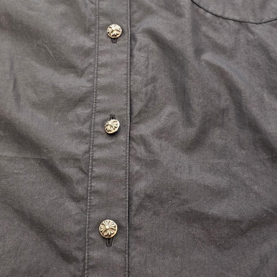 CHROME HEARTS YNOT Mahal Kita Cross Leather Patch Shirt Size S クロムハーツ ワイノット マハルキタ クロスレザーパッチ シャツ サイズS