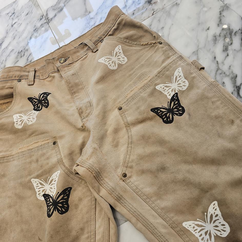 ABOUT DREAMS Butterfly Carhartt Body Pants Size W34 L32 アバウトドリームズ バタフライ カーハートボディ パンツ サイズW34×L32