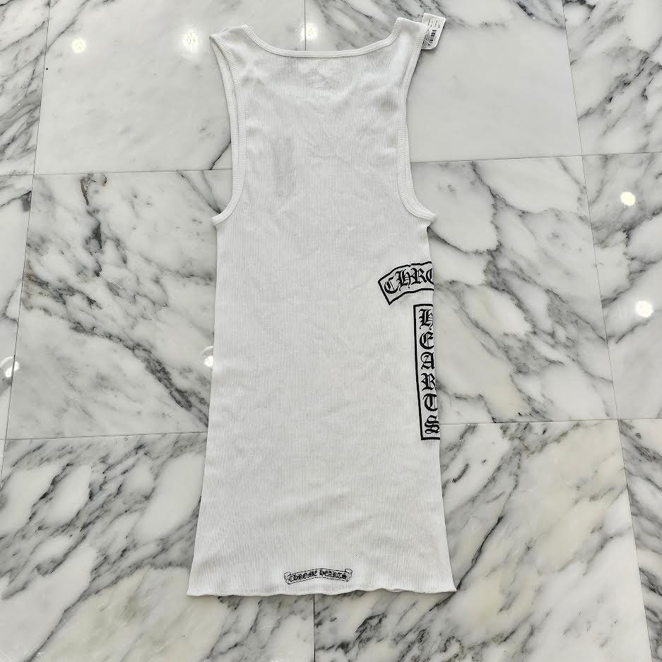 クロムハーツ　ヴァーティカル サイドロゴ タンクトップ ホワイト　S CHROME HEARTS Vertical Side Logo Tank Top Size XL クロムハーツ