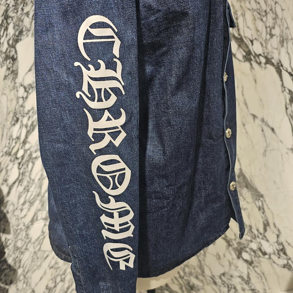 クロムハーツ ウォーキン ウォッシュ デニムジャケット サイズL 新品 国内 CHROME HEARTS WORK'N SHIRT GARAGE WASH DENIM JACKET Size S クロム