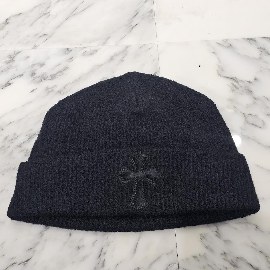 CHROME HEARTS 2024AW Harako Leather Cross Patch Beanie Size ONE SIZE(53-60) クロムハーツ ハラコ レザークロスパッチ ビーニーサイズONE SIZE(53-60)