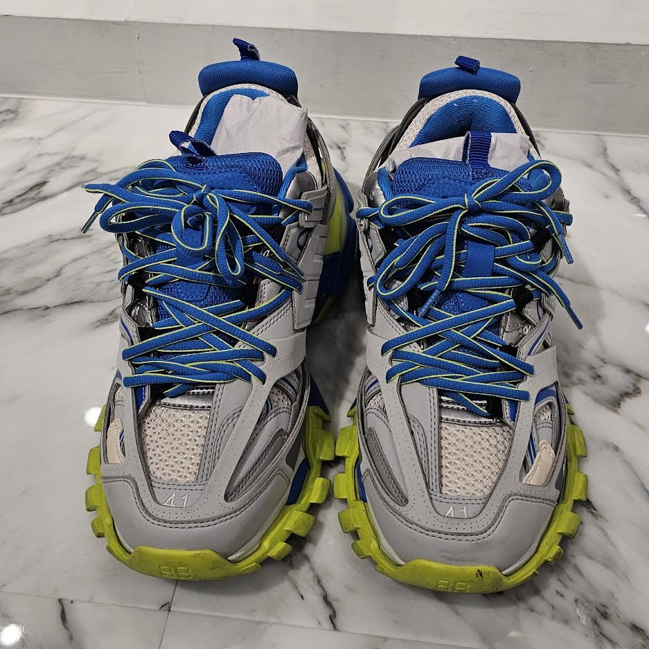 BALENCIAGA 2021AW TRACK SNEAKER GREY/BLUE/YELLOW 542023 W1GC1 1247 Size 27cm バレンシアガ トラックスニーカー グレー/ブルー/イエロー サイズ27cm