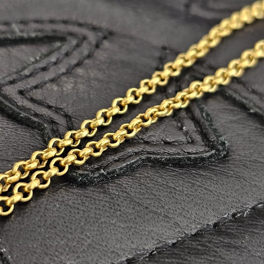 CHROME HEARTS 22K Roll Chain Necklace Size 18 Inch クロムハーツ 22K ロールチェーン ネックレス サイズ18インチ