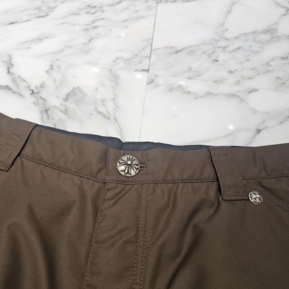 CHROME HEARTS Carpenter Leather Double Knee Nylon Pink Cross Patch Pants Size 36 クロムハーツ カーペンター レザーダブルニー ナイロン ピンク クロスパッチ ロングパンツ サイズ36