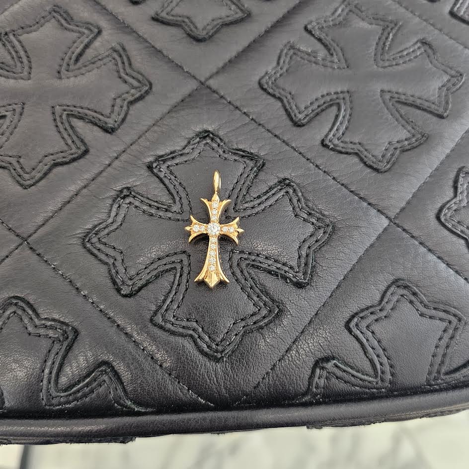 CHROME HEARTS 22K Tiny Fat Cross Pave Diamond Pendant Top クロムハーツ 22K タイニーファット クロス パヴェダイヤモンド ペンダントトップ