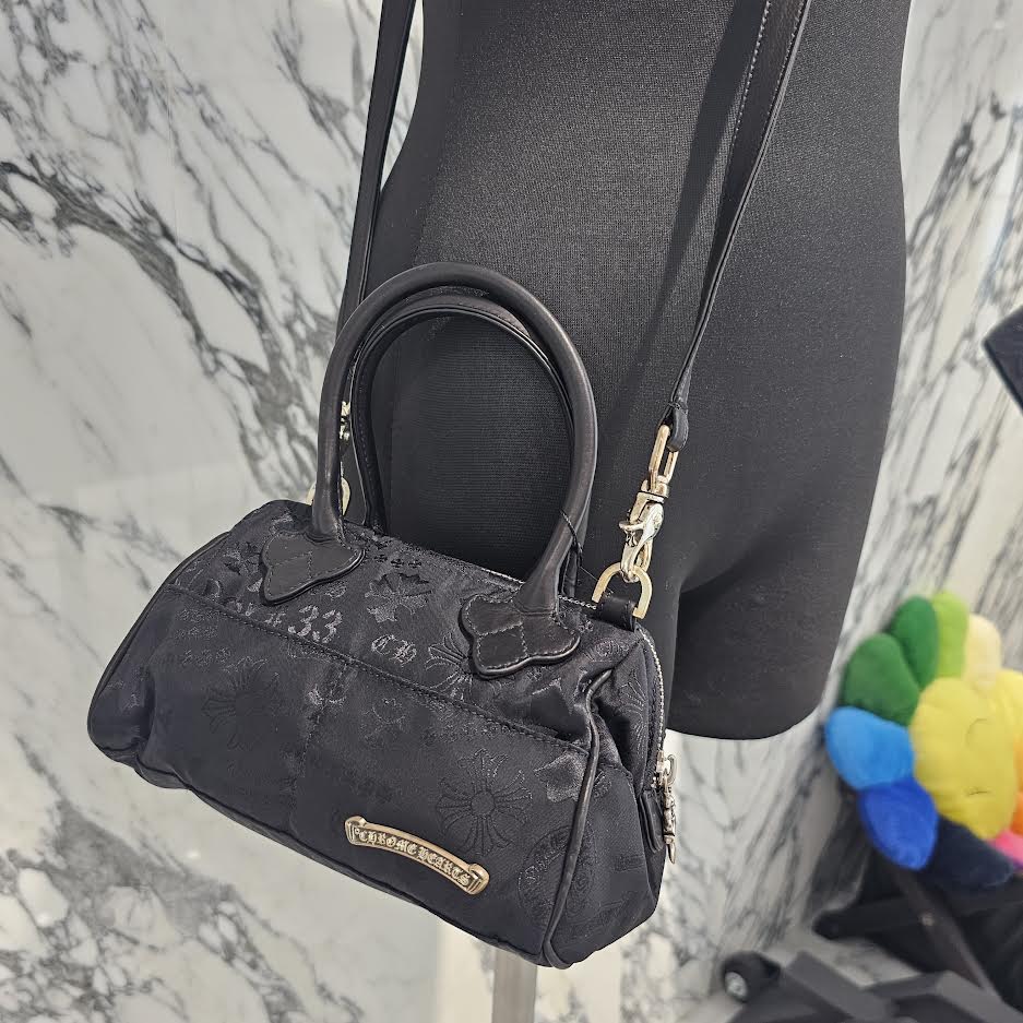 CHROME HEARTS MOCHITA Stencil Nylon Leather Hand Bag クロムハーツ MOCHITA ステンシル総柄 ナイロン レザー ハンドバッグ ショルダーバッグ