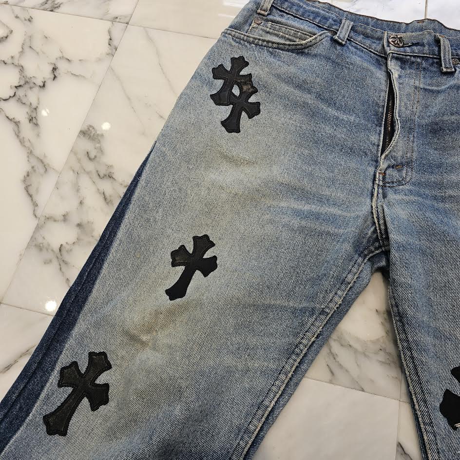 CHROME HEARTS × Levi's 517 VNTG Cross Leather Patch Denim Pants Size 32 クロムハーツ × リーバイス 517 ヴィンテージ クロスレザーパッチ デニムパンツ サイズ32