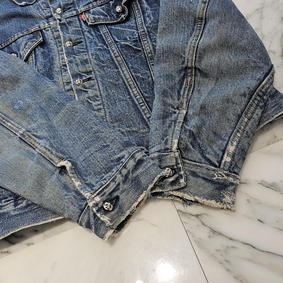 CHROME HEARTS × Levi's Body VNTG Cross Ball Denim Jacket Size S クロムハーツ × リーバイスボディ ヴィンテージ クロスボール デニムジャケット サイズS