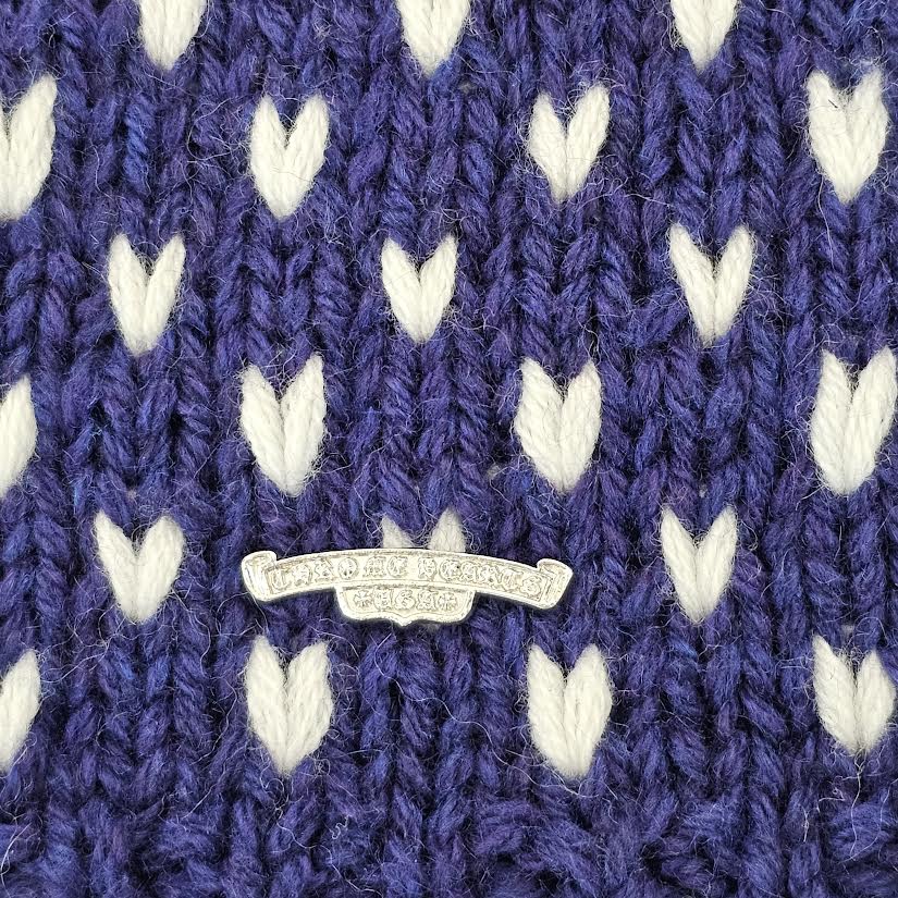 CHROME HEARTS Cross Leather Patch Cashmere Knit Sweater Size ONE SIZE（68-112）クロムハーツ クロスレザーパッチ カシミヤ ニットセーター シルバー925 サイズONE SIZE（68-112）