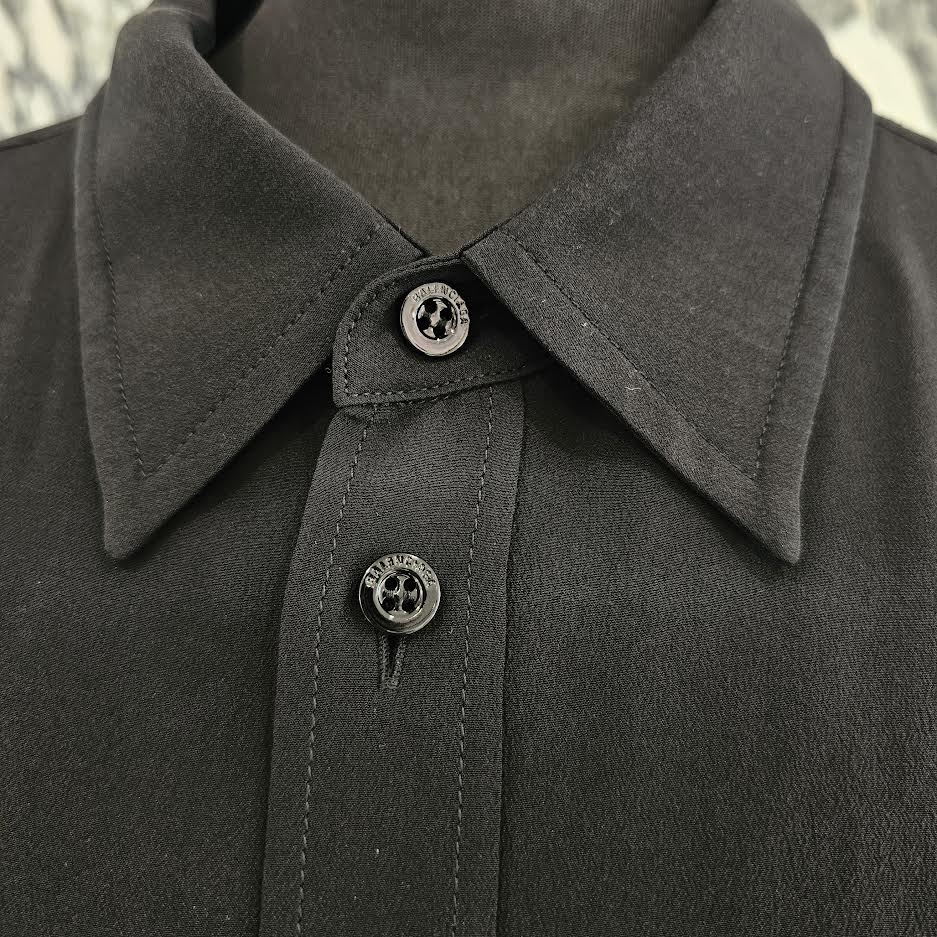 BALENCIAGA 2018AW WFP World Food Programme Oversized Silk Shirt 542894 TCN05 Size 34 バレンシアガ WFP ワールドフードプログラム オーバーサイズ シルクシャツ サイズ34