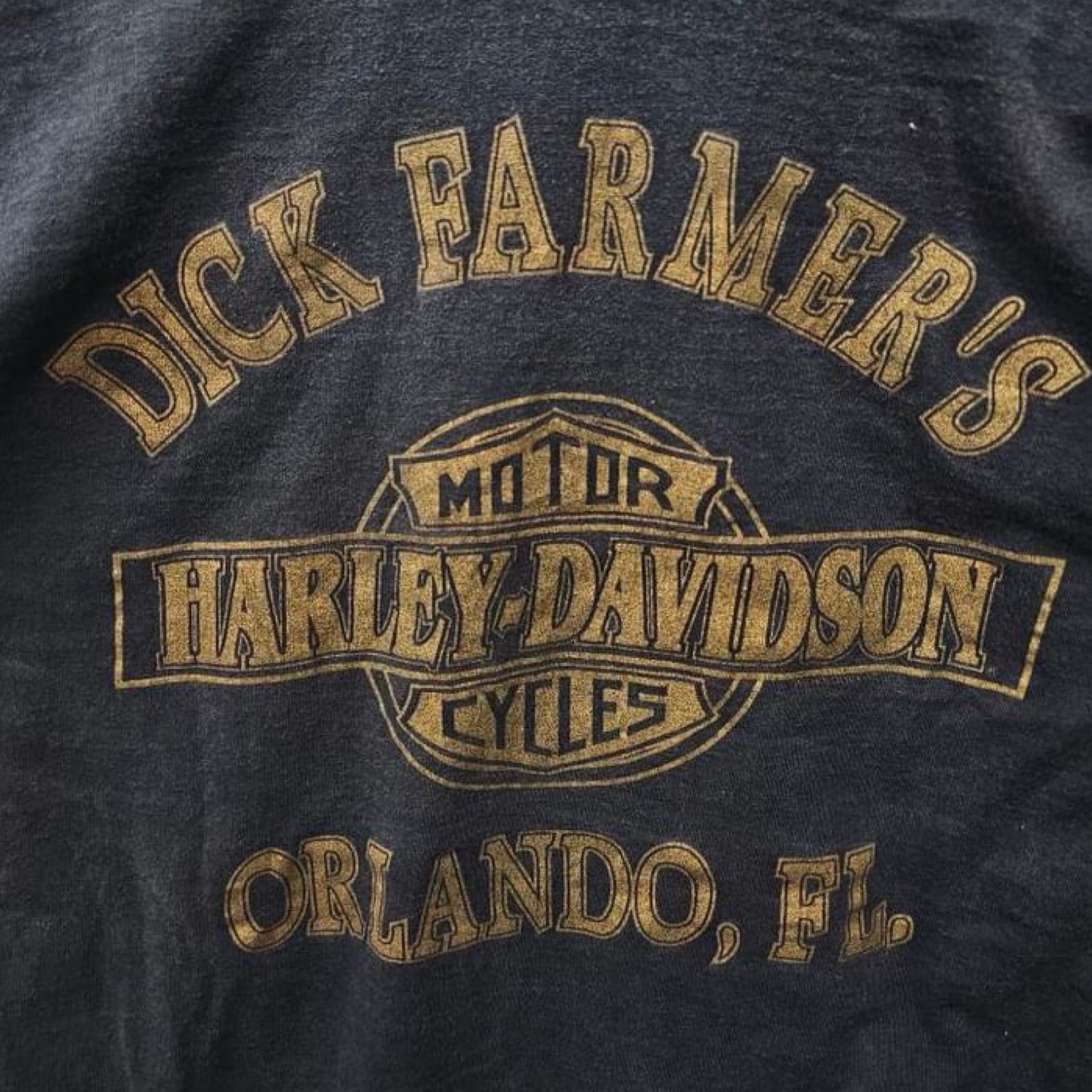 Vintage 00's Harley-Davidson "DICK FARMER'S" 90th Anniversary Knife L/S Tee Size XL