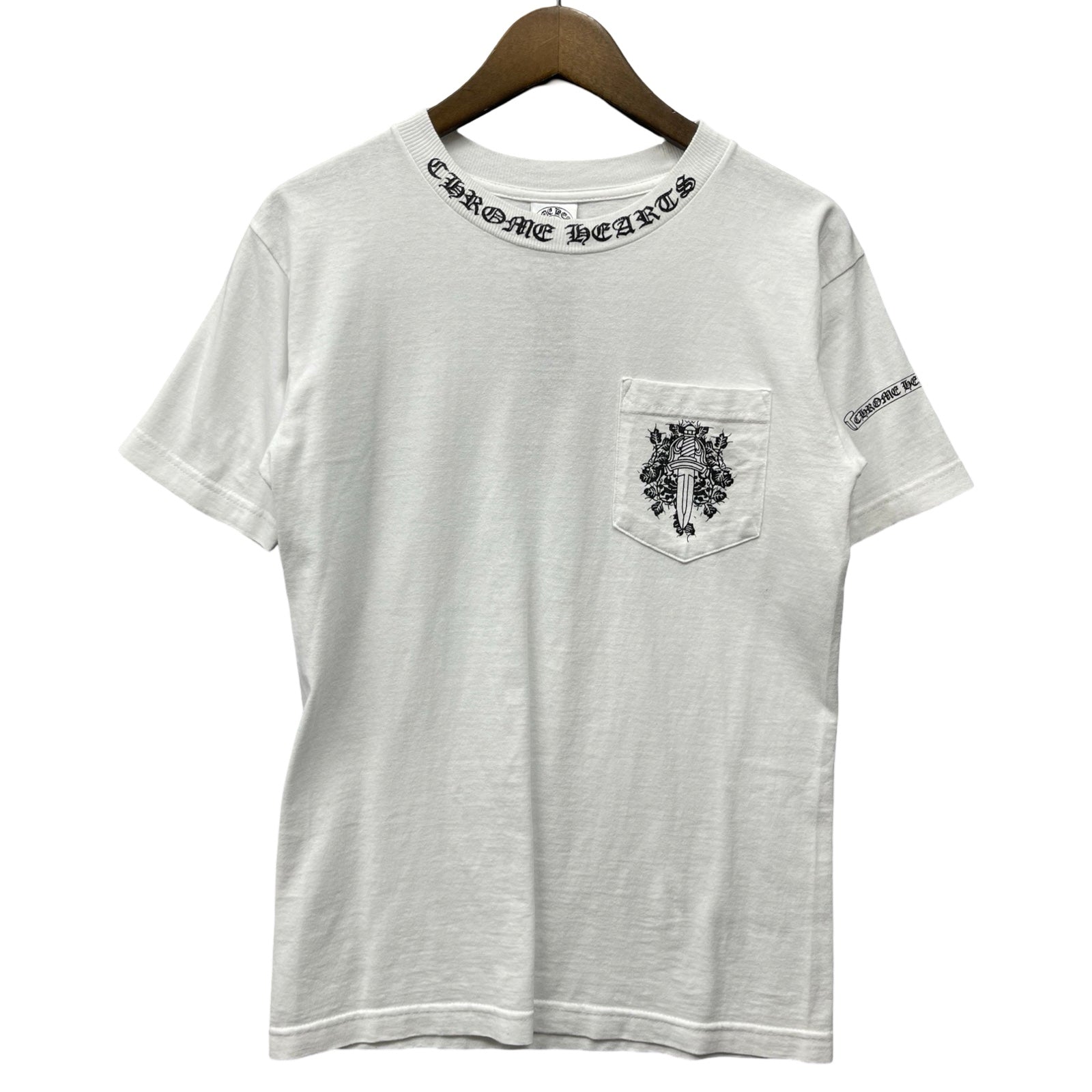 CHROME HEARTS Neck Logo Old Tee Dagger Scroll Logo Size S