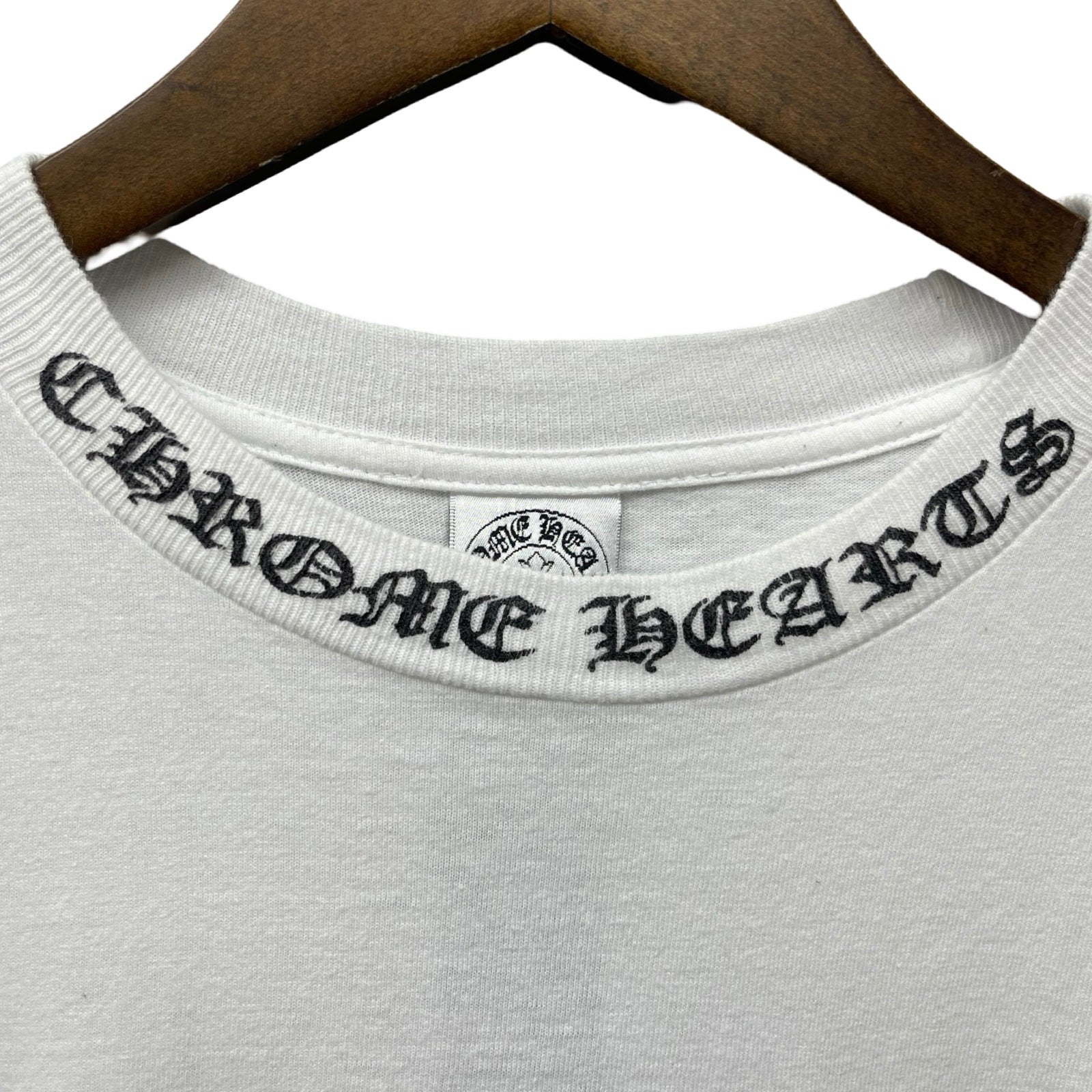 CHROME HEARTS Neck Logo Old Tee Dagger Scroll Logo Size S