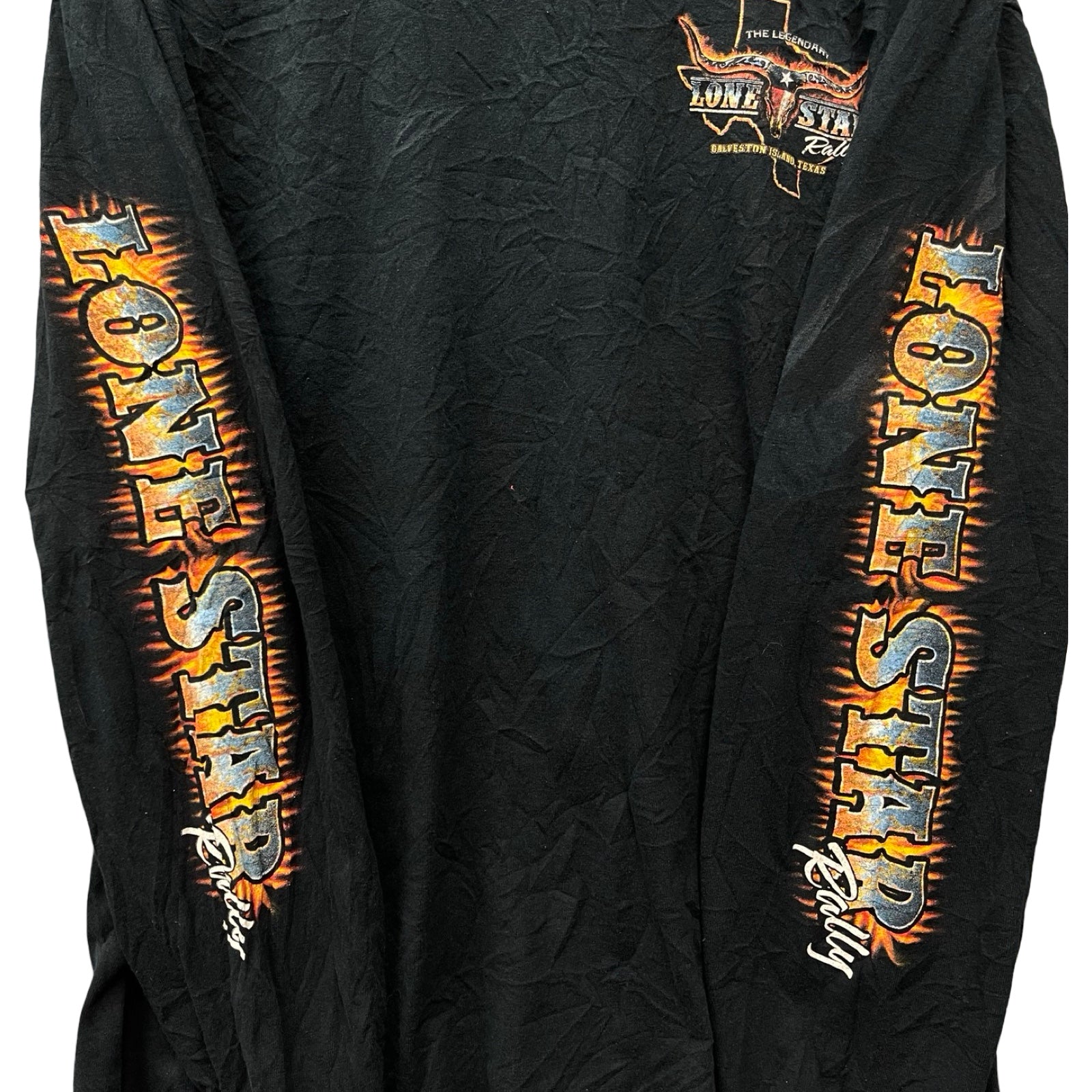 Vintage 00's LONE STAR RALLY "TEXAS BIKER TO THE BONE" 2014 L/S Tee Size L