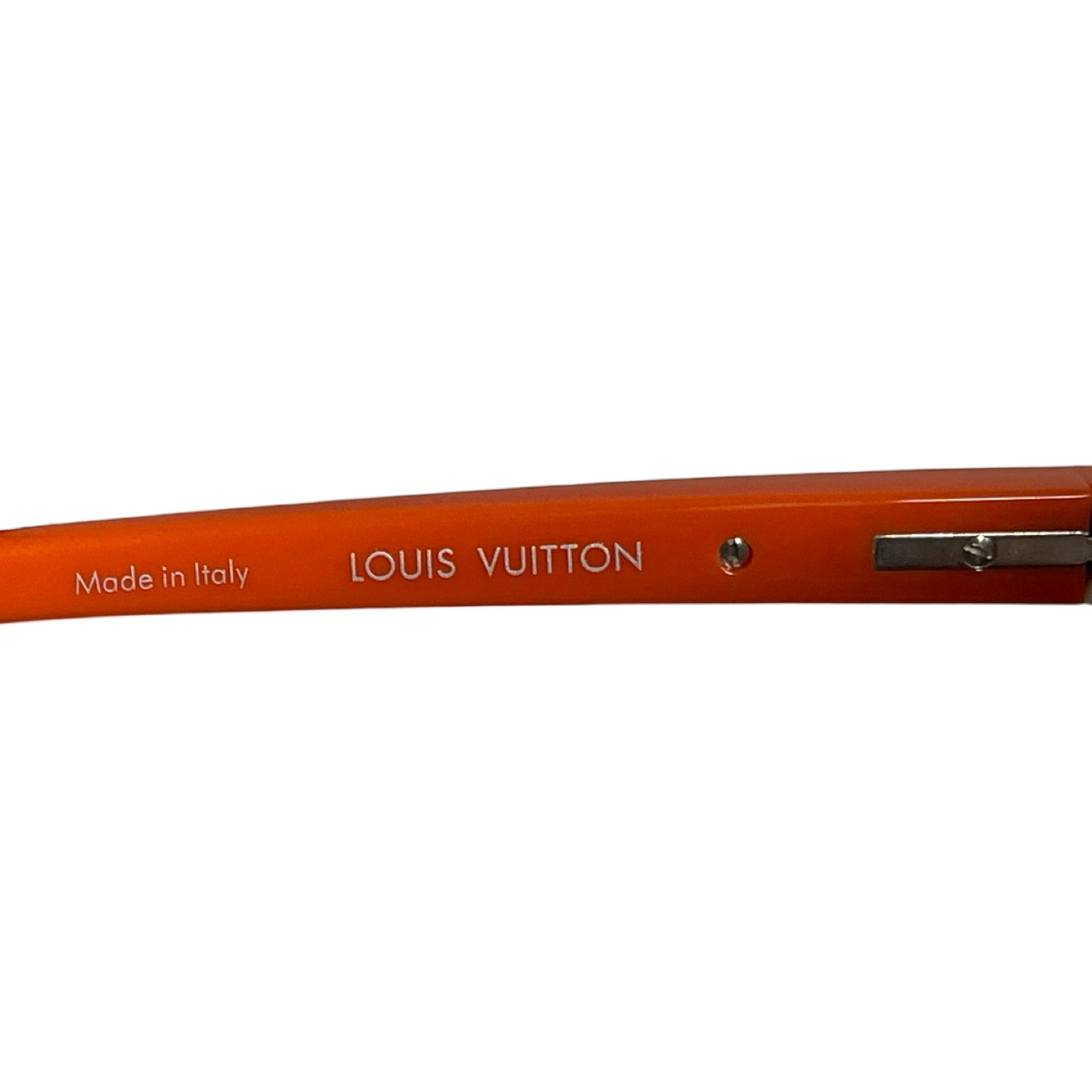 LOUIS VUITTON Plastic Orange White Sunglasses Z0525E 56□16 J0113