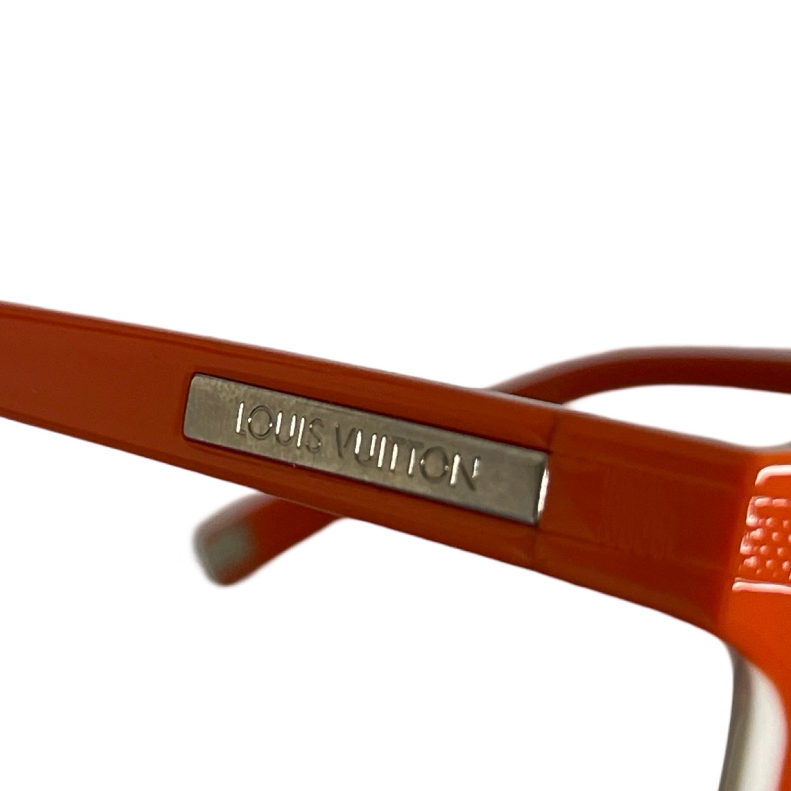 LOUIS VUITTON Plastic Orange White Sunglasses Z0525E 56□16 J0113
