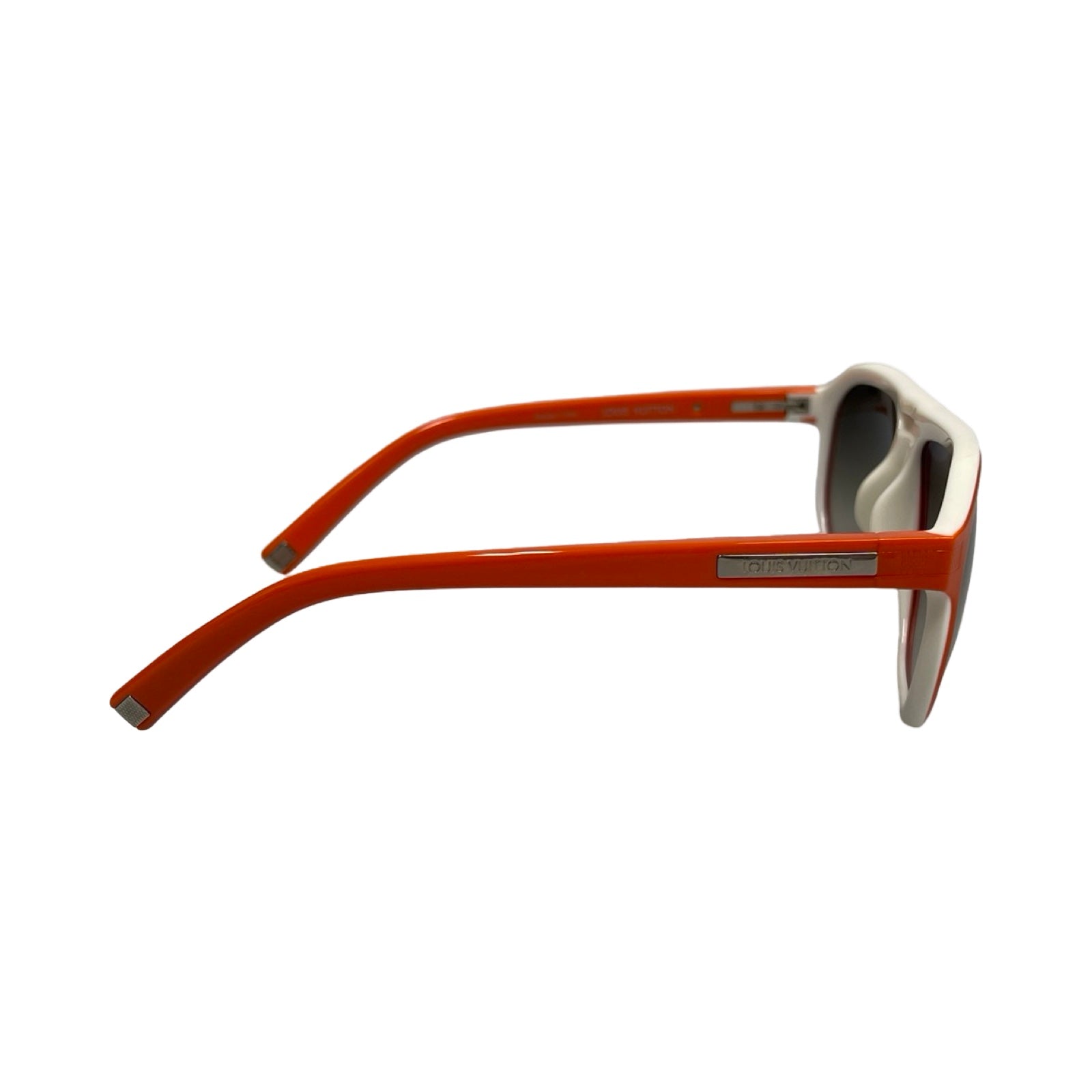 LOUIS VUITTON Plastic Orange White Sunglasses Z0525E 56□16 J0113