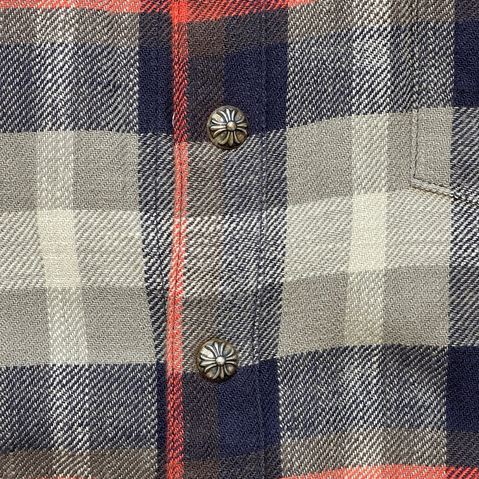 CHROME HEARTS Loose Ends Cross Patch Flannel Check Shirt