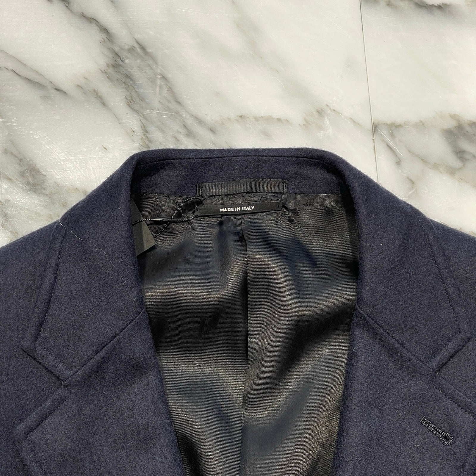 HERMES Leather Pocket Wool Jacket 364124H3VT06/01 エルメス レザー ポケット ウール ジャケット