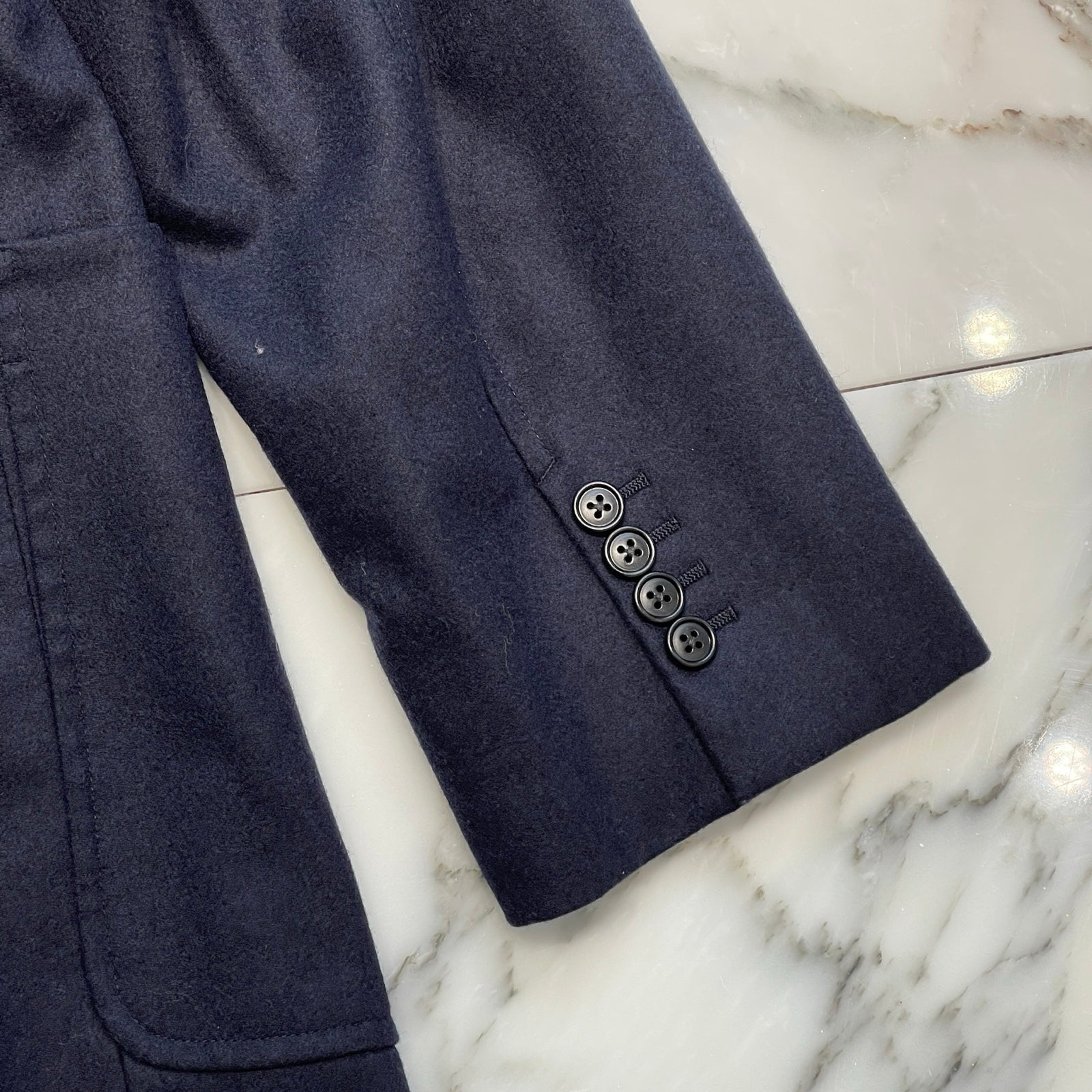 HERMES Leather Pocket Wool Jacket 364124H3VT06/01 エルメス レザー ポケット ウール ジャケット