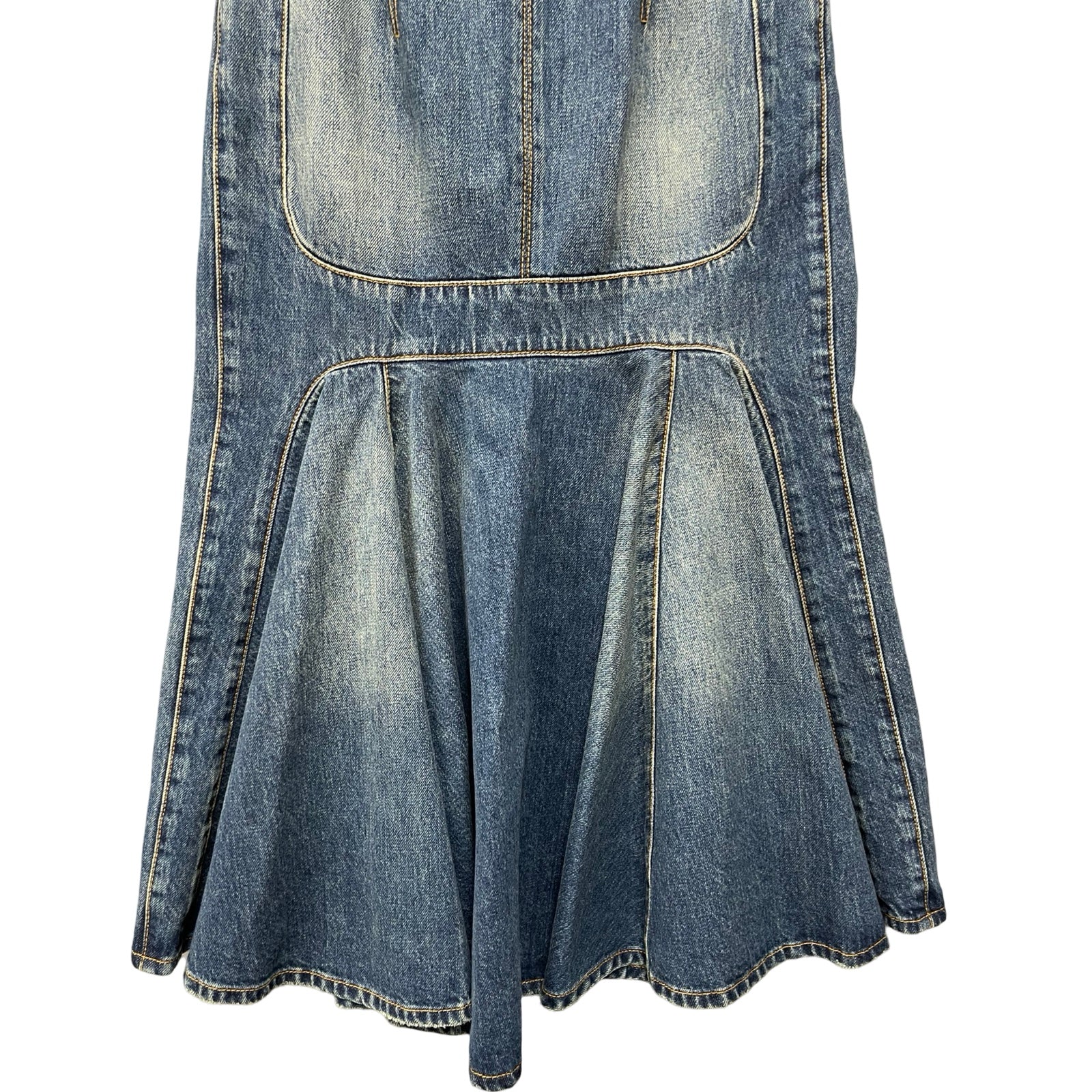 Alexander MacQUEEN 2022AW Slit Long Denim Skirt WG0 730231 Size 38