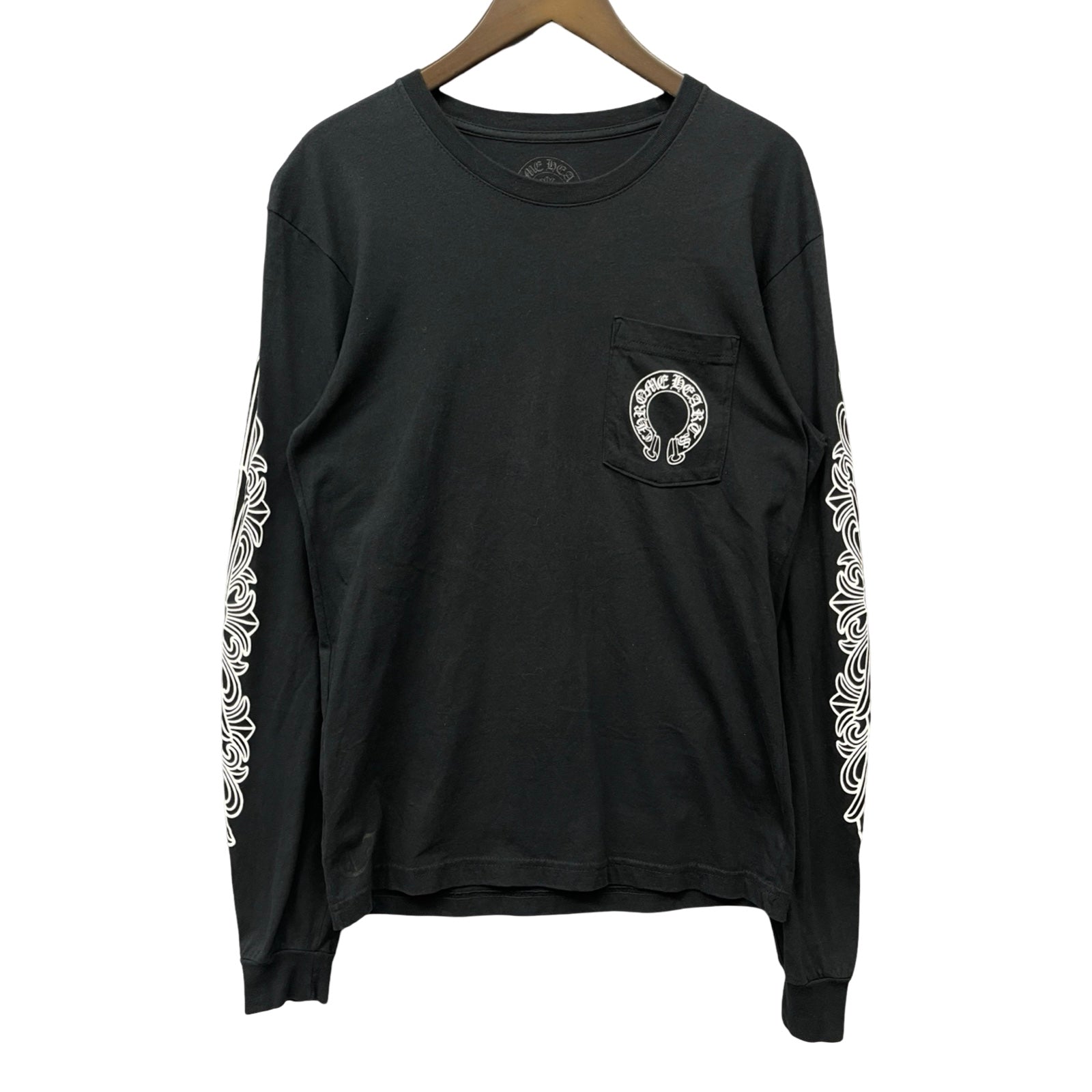 CHROME HEARTS Floral Cross Horseshoe Long Sleeve Tee Size M