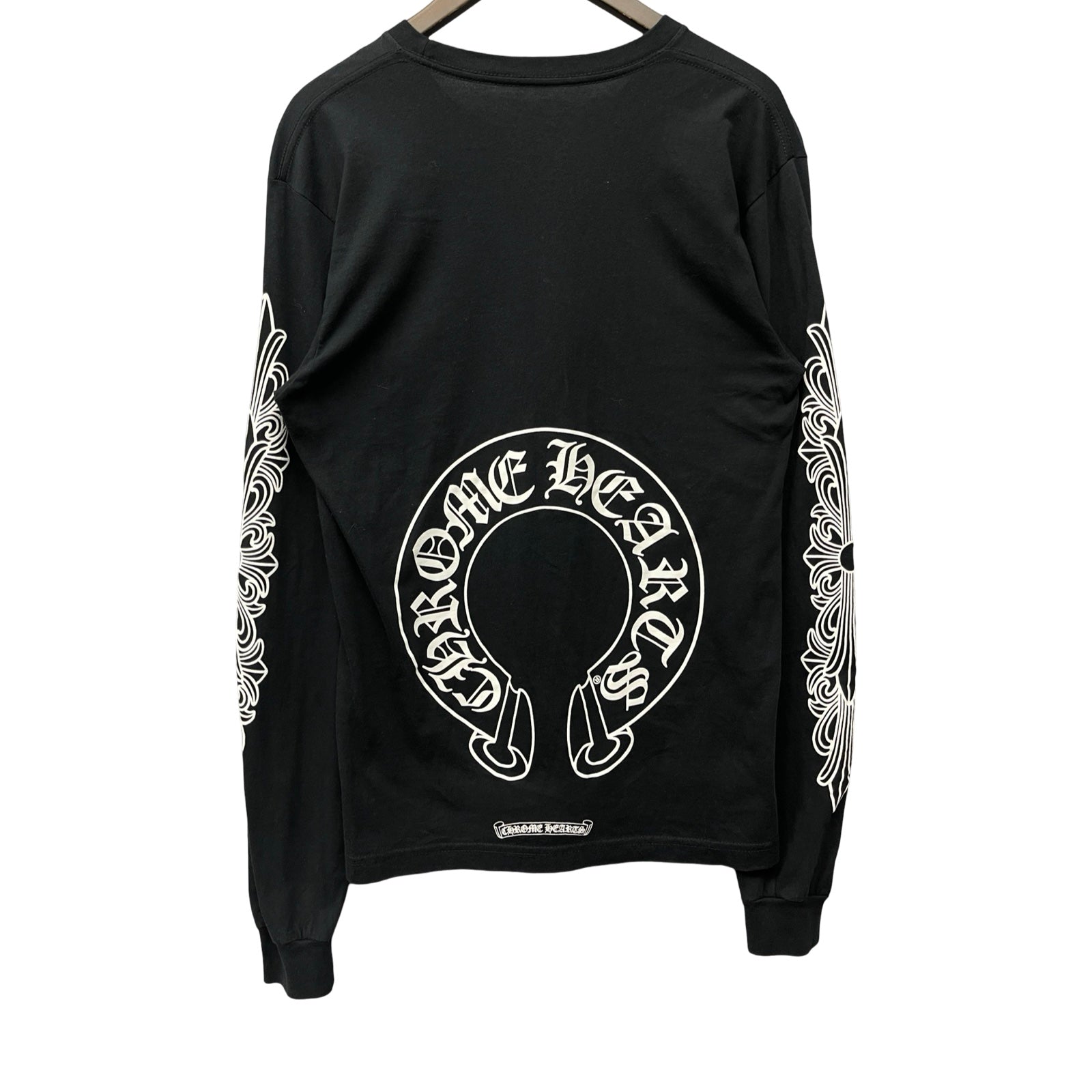 CHROME HEARTS Floral Cross Horseshoe Long Sleeve Tee Size M