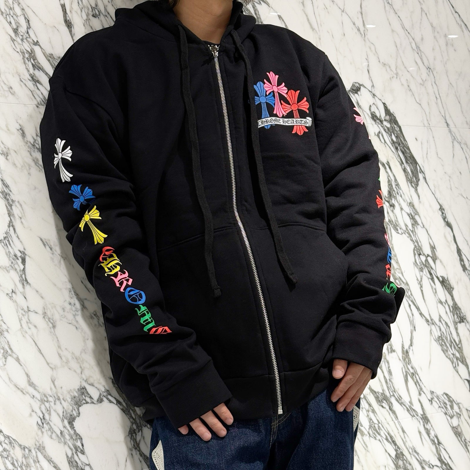 CHROME HEARTS MLTCOL CEM CRS Zip Up Hoodie Size M