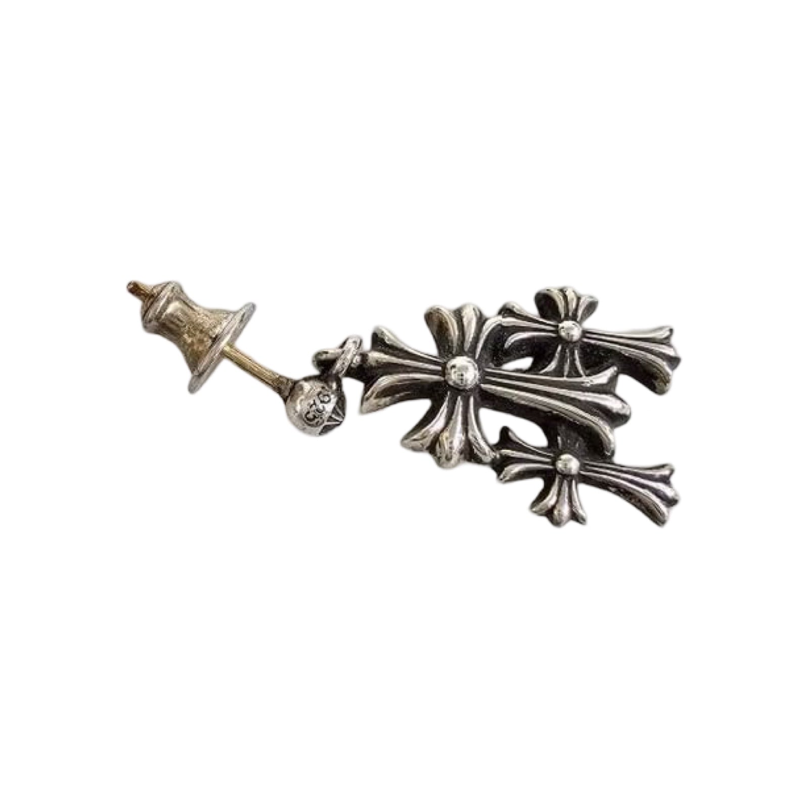 CHROME HEARTS 3 Cemetery Cross Earring