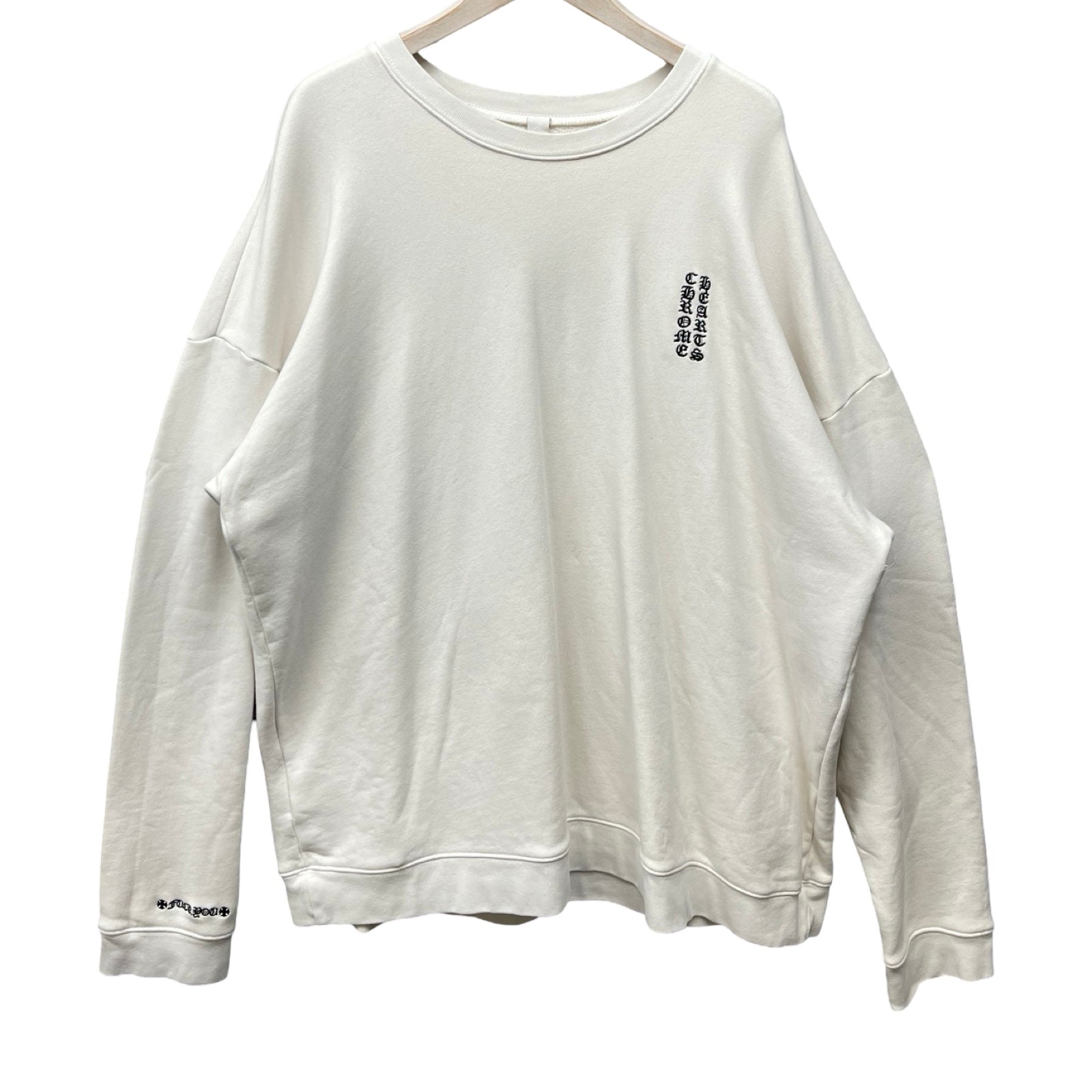 CHROME HEARTS Y NOT Vertical Logo Crewneck Sweatshirt Size XL