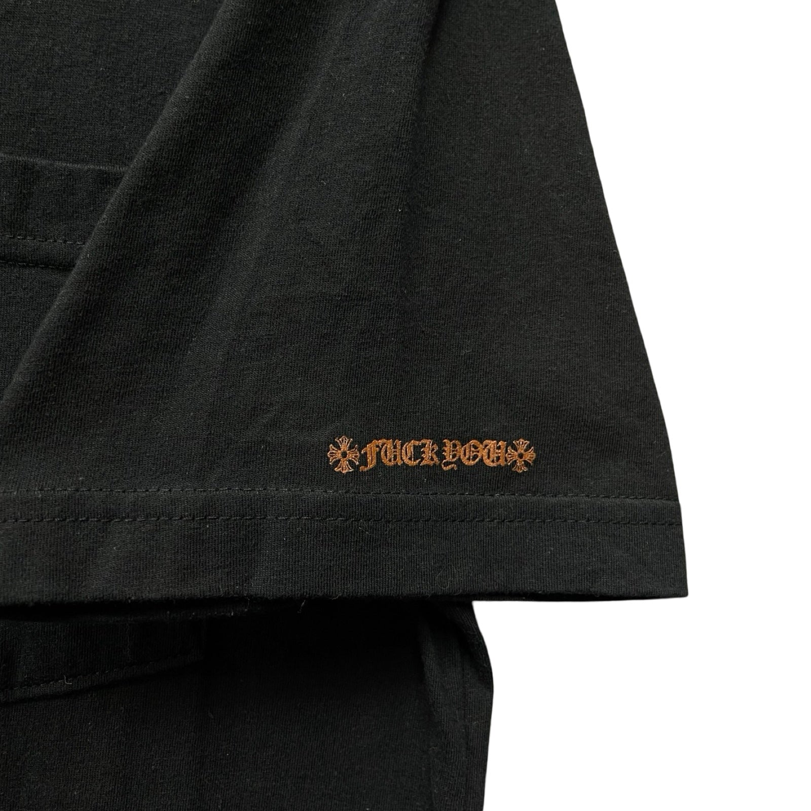 CHROME HEARTS Old English Brown Neck Logo Tee Size M