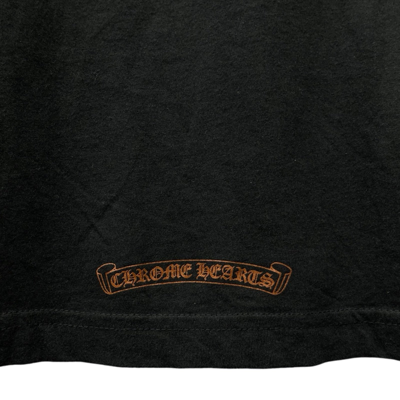 CHROME HEARTS Old English Brown Neck Logo Tee Size M