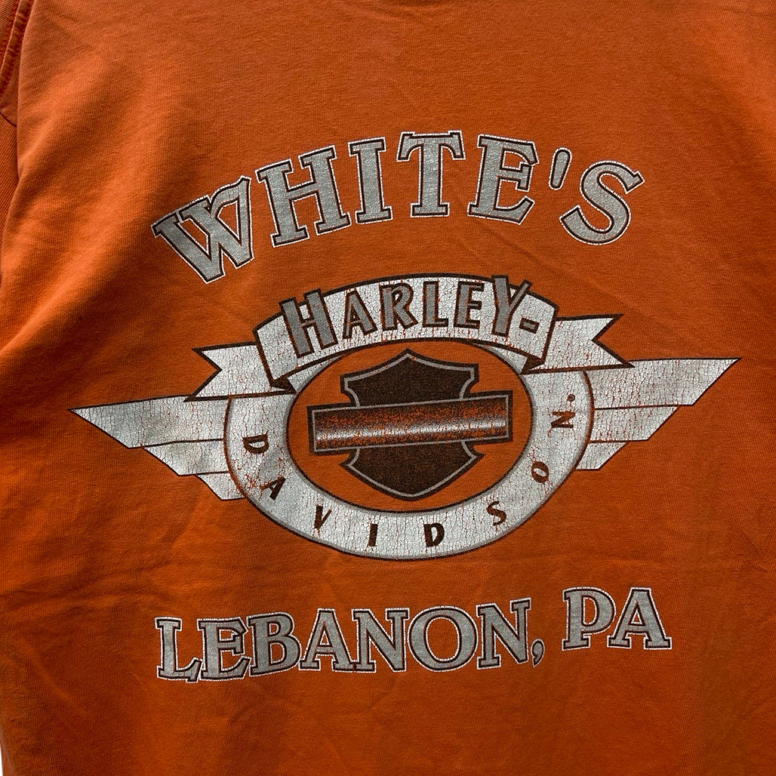 Vintage 90's Harley-Davidson "WHITE'S" Lebanon S/S Tee Size L