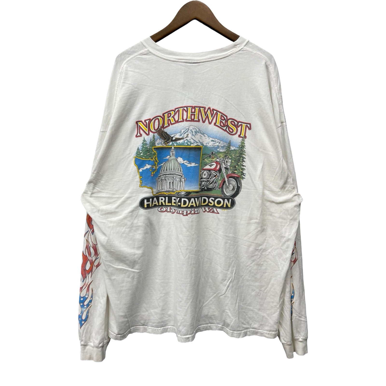Vintage 00's Harley-Davidson "NORTH WEST" Mountain Camp 2001 L/S Tee Size XXXL