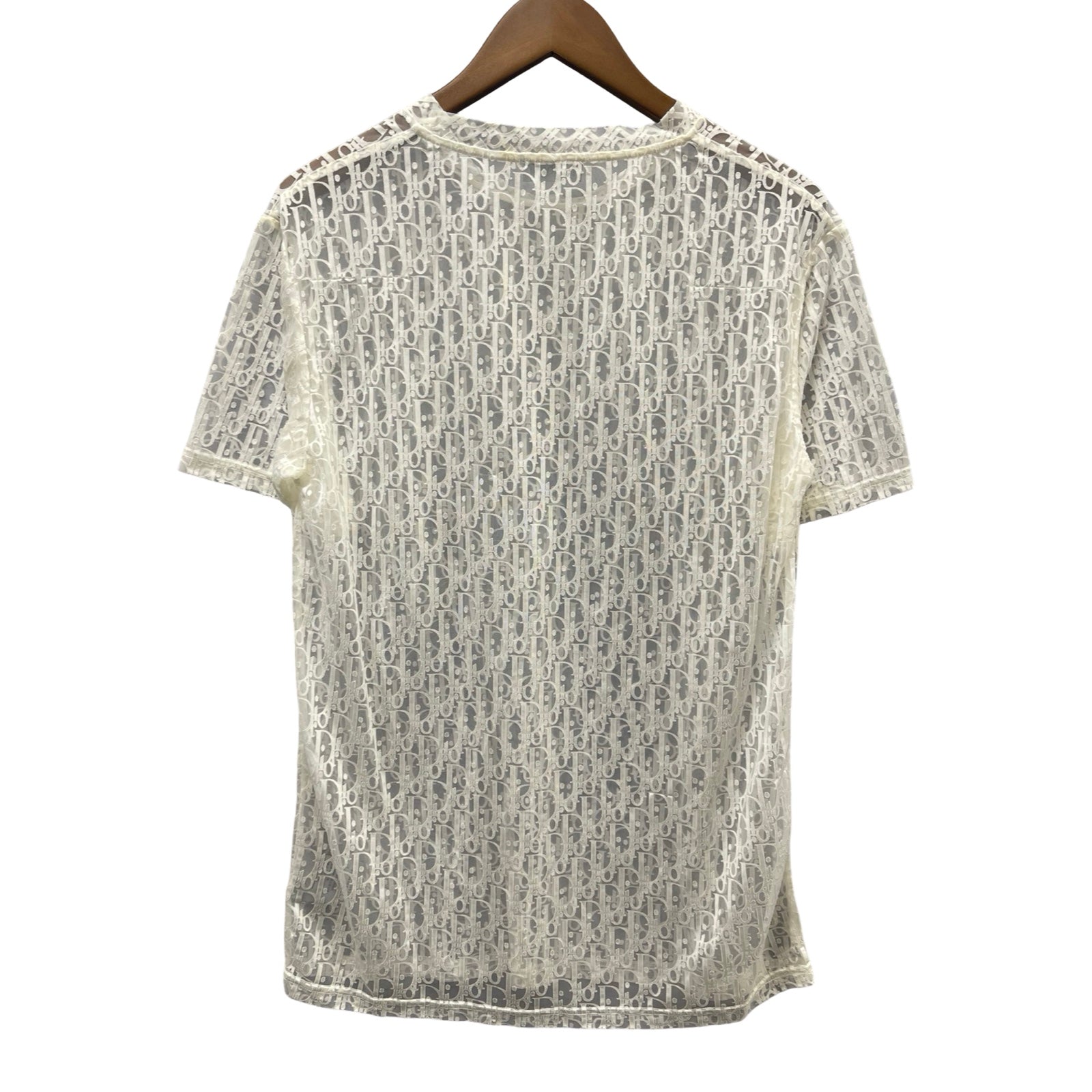 DIOR 2021SS Oblique See-Through T-Shirt 923J615A0537 Size XS