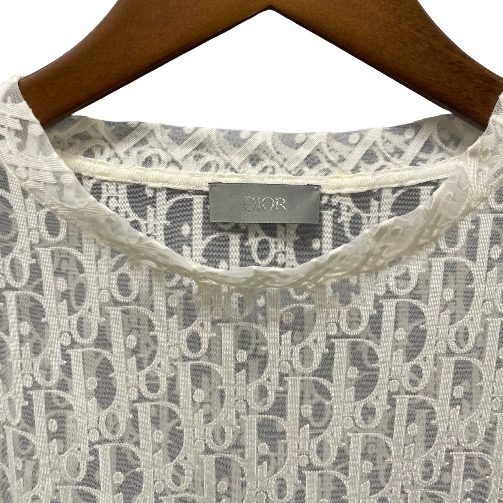 DIOR 2021SS Oblique See-Through T-Shirt 923J615A0537 Size XS