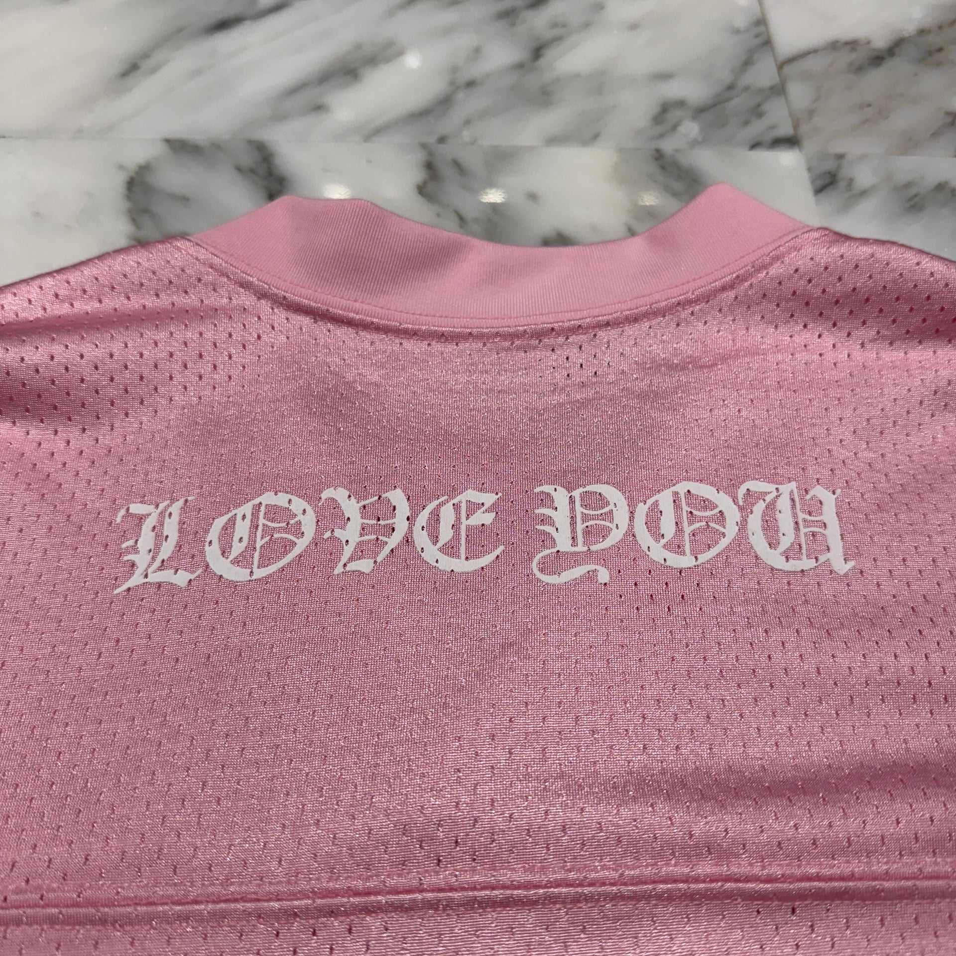 CHROME HEARTS 2024SS Mesh Warm Up Jersey "LOVE YOU" Size L クロムハーツ メッシュウォームアップ ジャージー "ラブユー" サイズL
