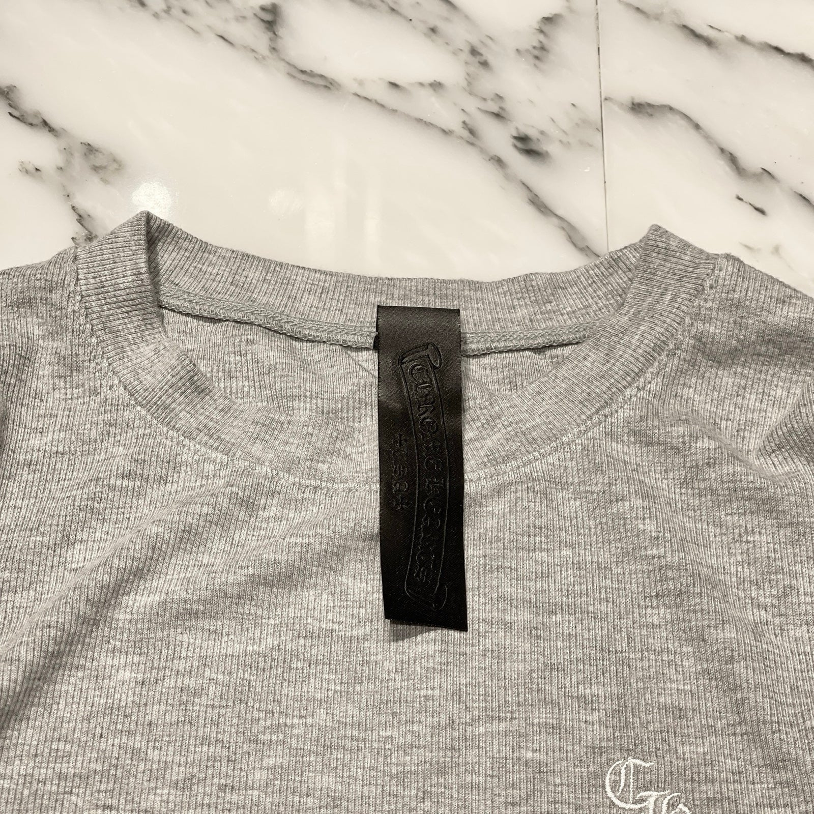 CHROME HEARTS Y NOT Slim Fit CH Logo Embroidery Thermal Rayon Long Sleeve Tee Size S