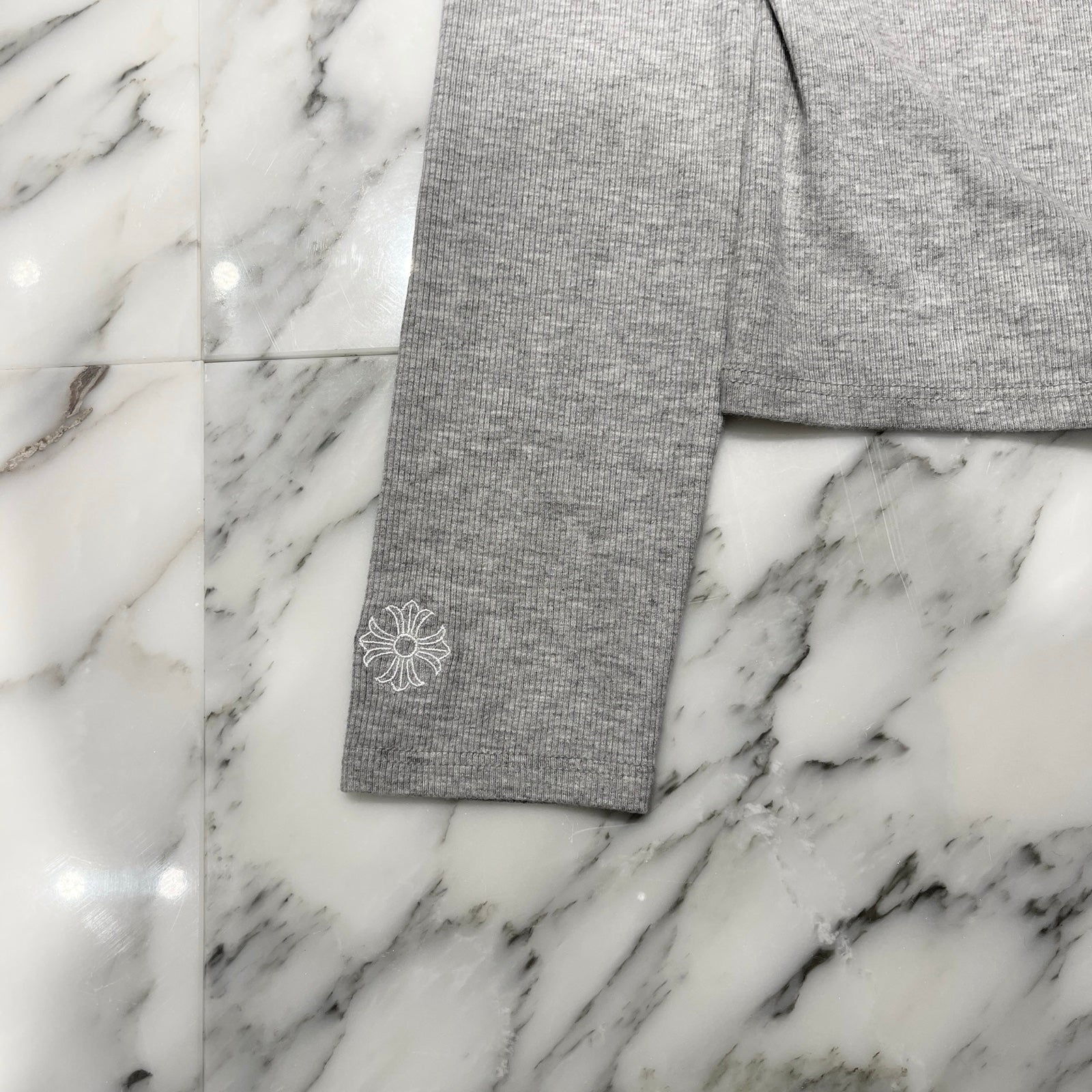 CHROME HEARTS Y NOT Slim Fit CH Logo Embroidery Thermal Rayon Long Sleeve Tee Size S