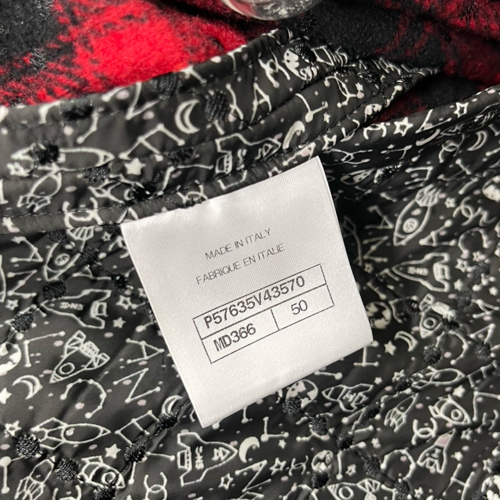 CHANEL Space Print Long Coat P57635V43570 MD336